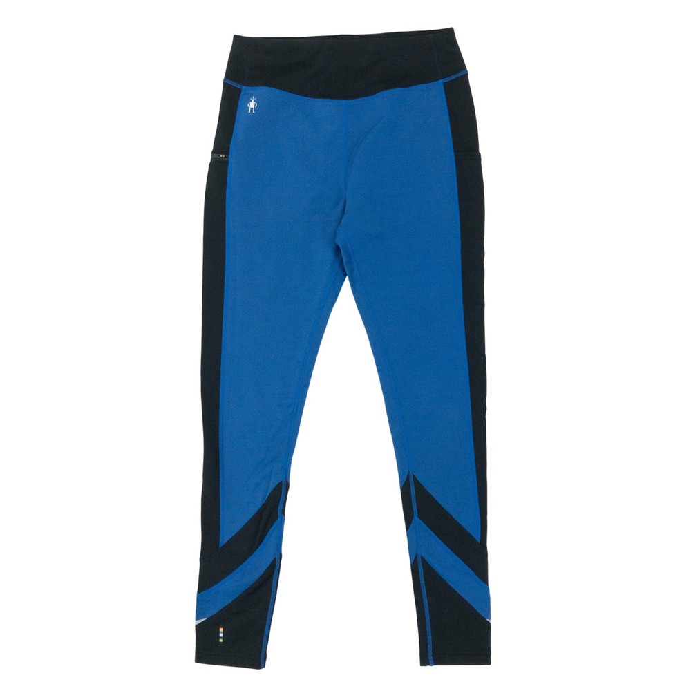 Smartwool Leggings Womens Medium Blue Merino Wool Blend Colorblock Sport Tights